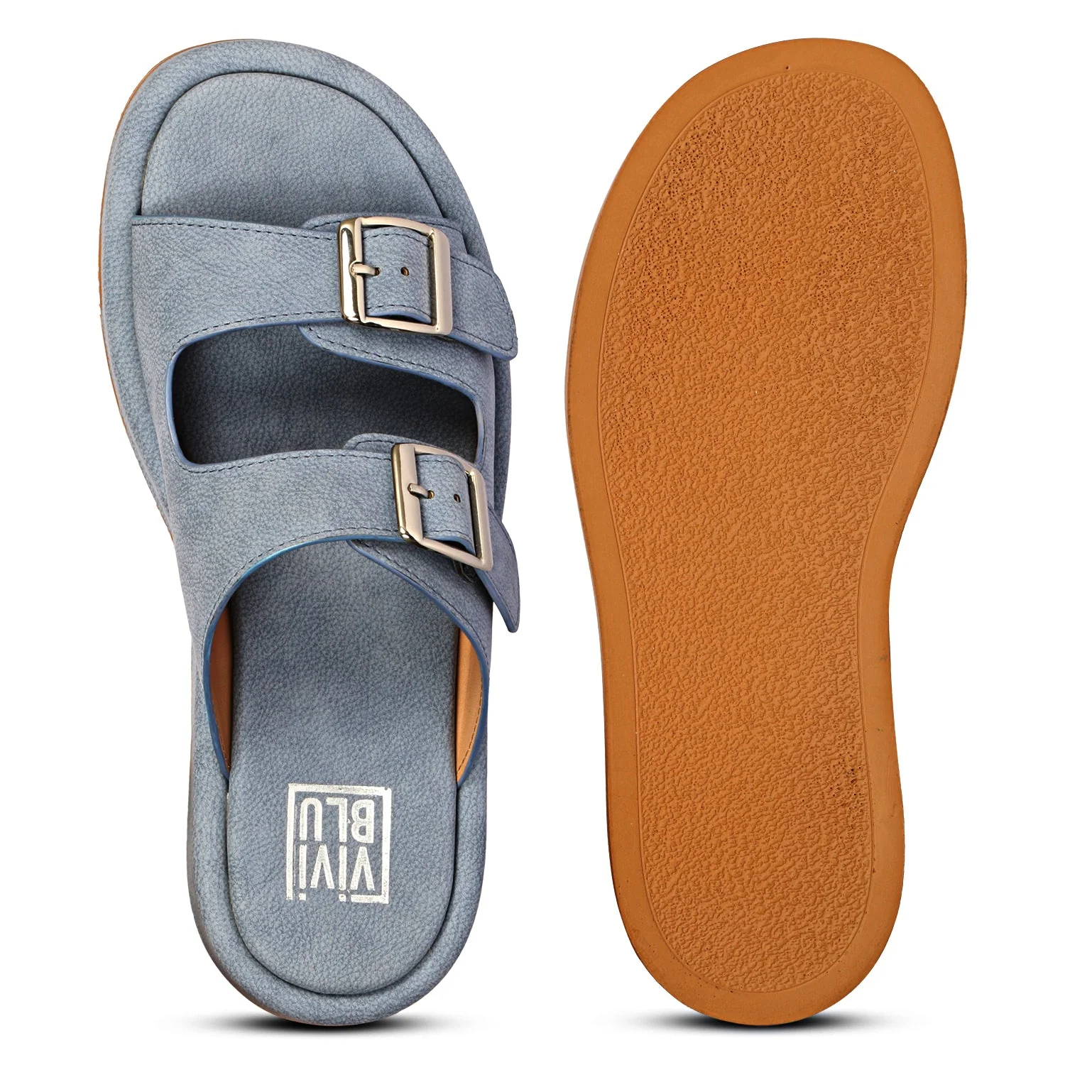 Ivanka Blue Flat Sandals - Image 7
