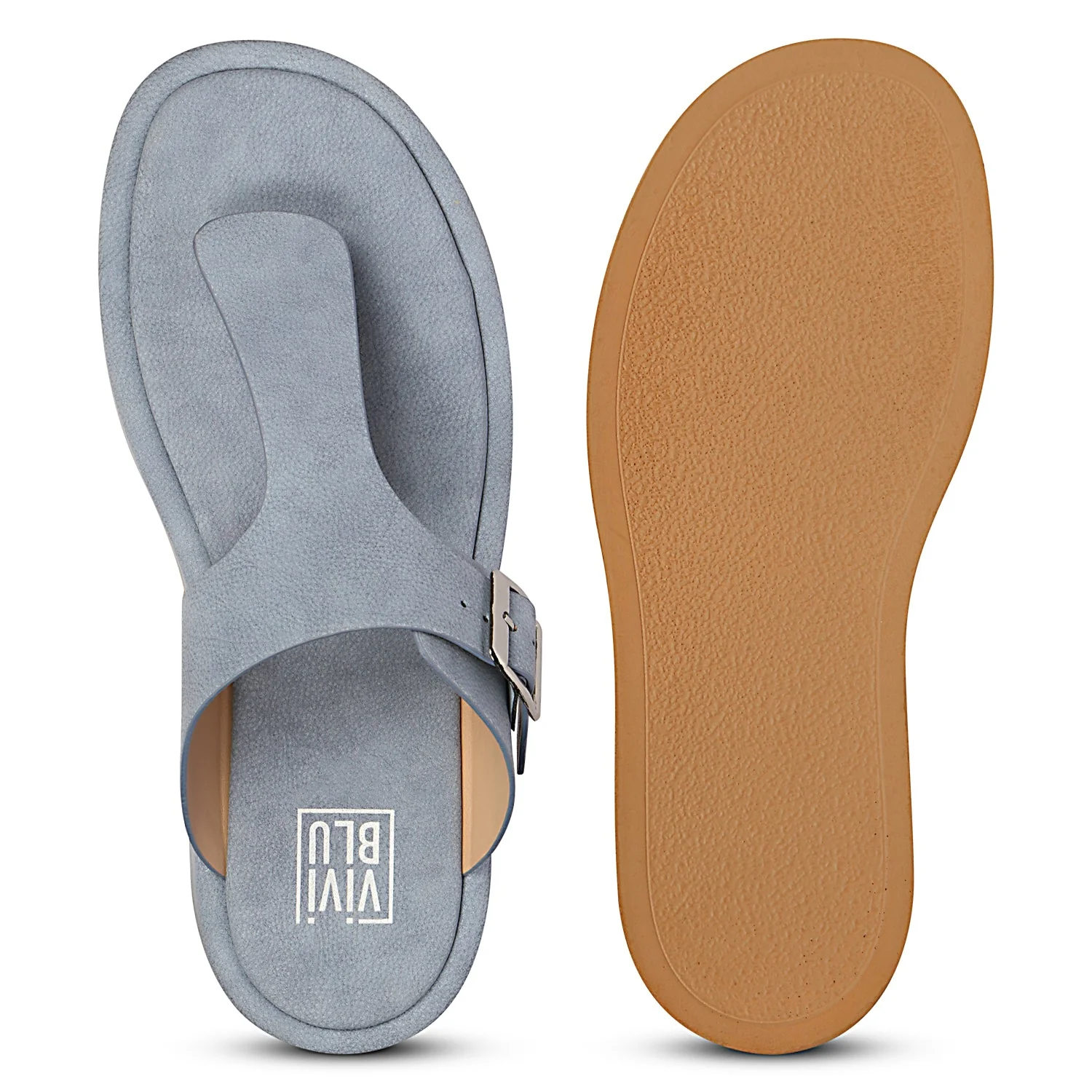 Lirica Blue Flat Sandals - Image 6