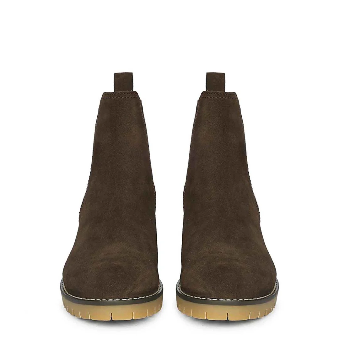 Rosetta Dark Brown Suede Ankle Boots - Image 4
