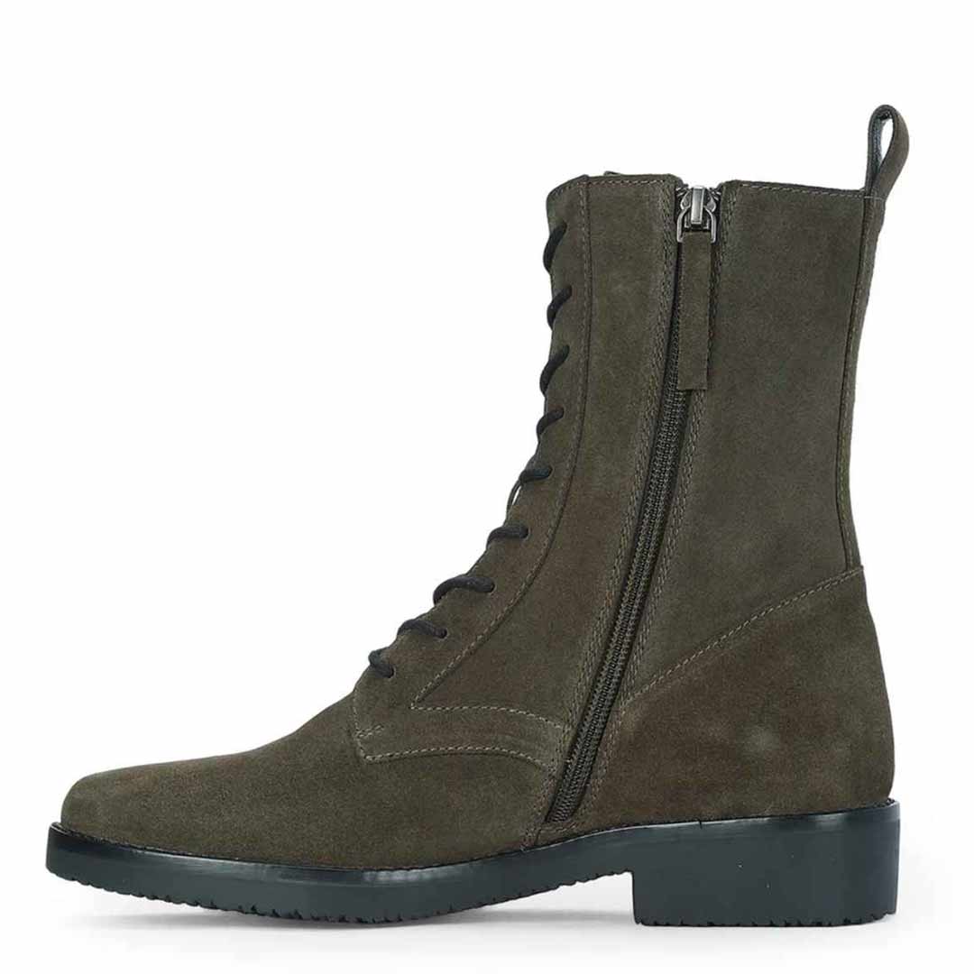 Siena Forest Green Suede Leather Ankle Boots - Image 4