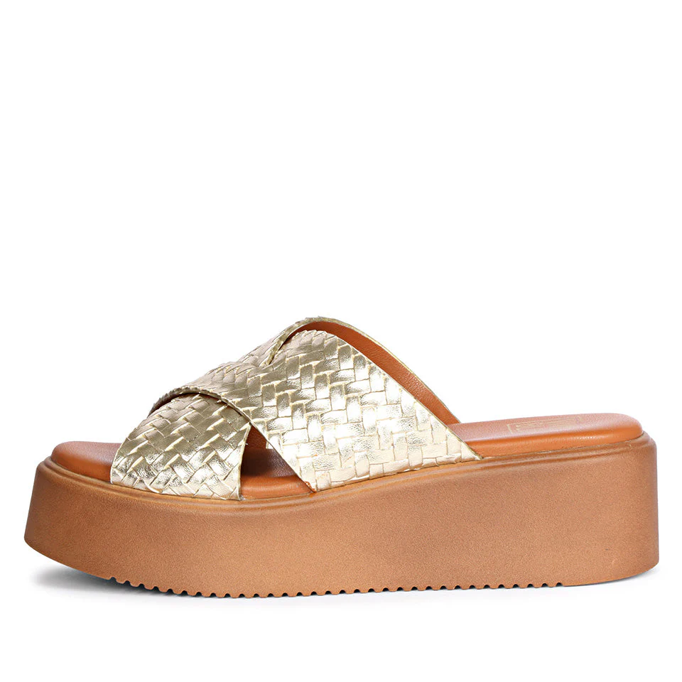 Faelyn Gold Platform Sandals - Image 3