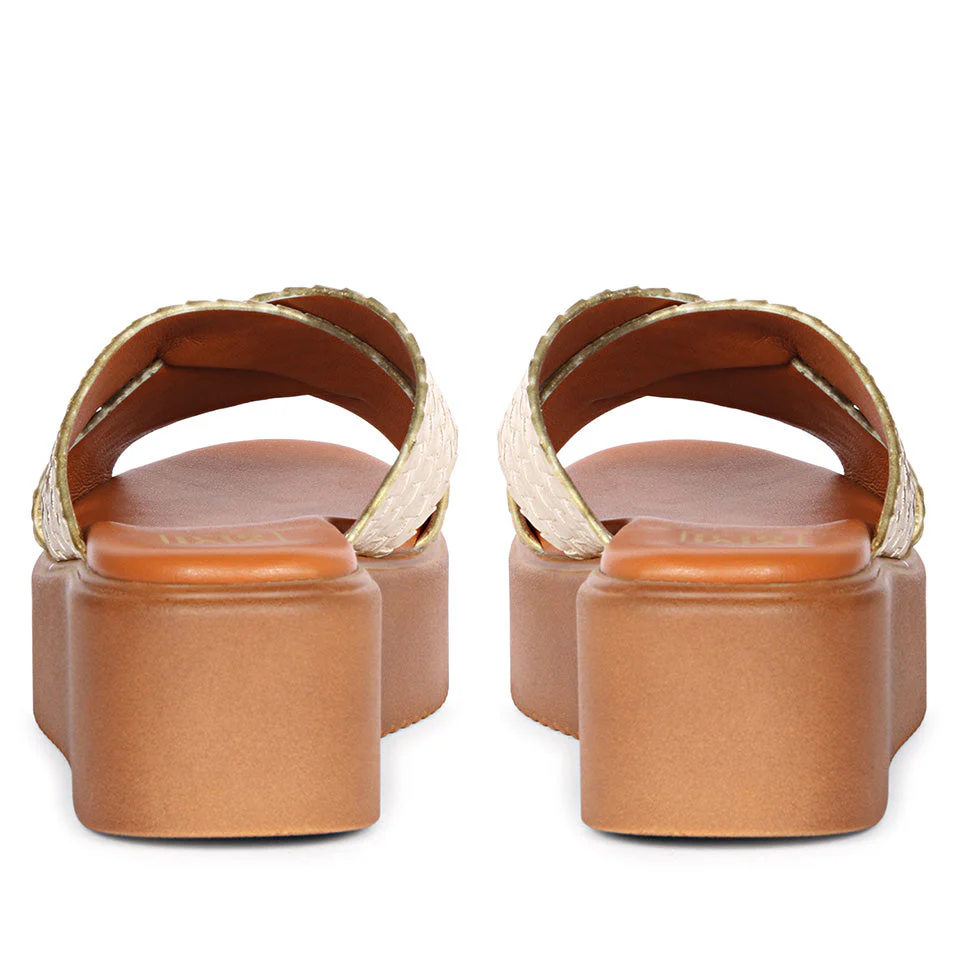 Faelyn Gold Platform Sandals - Image 5