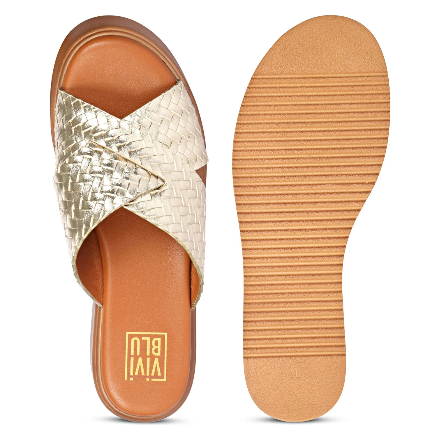 Faelyn Gold Platform Sandals - Image 6