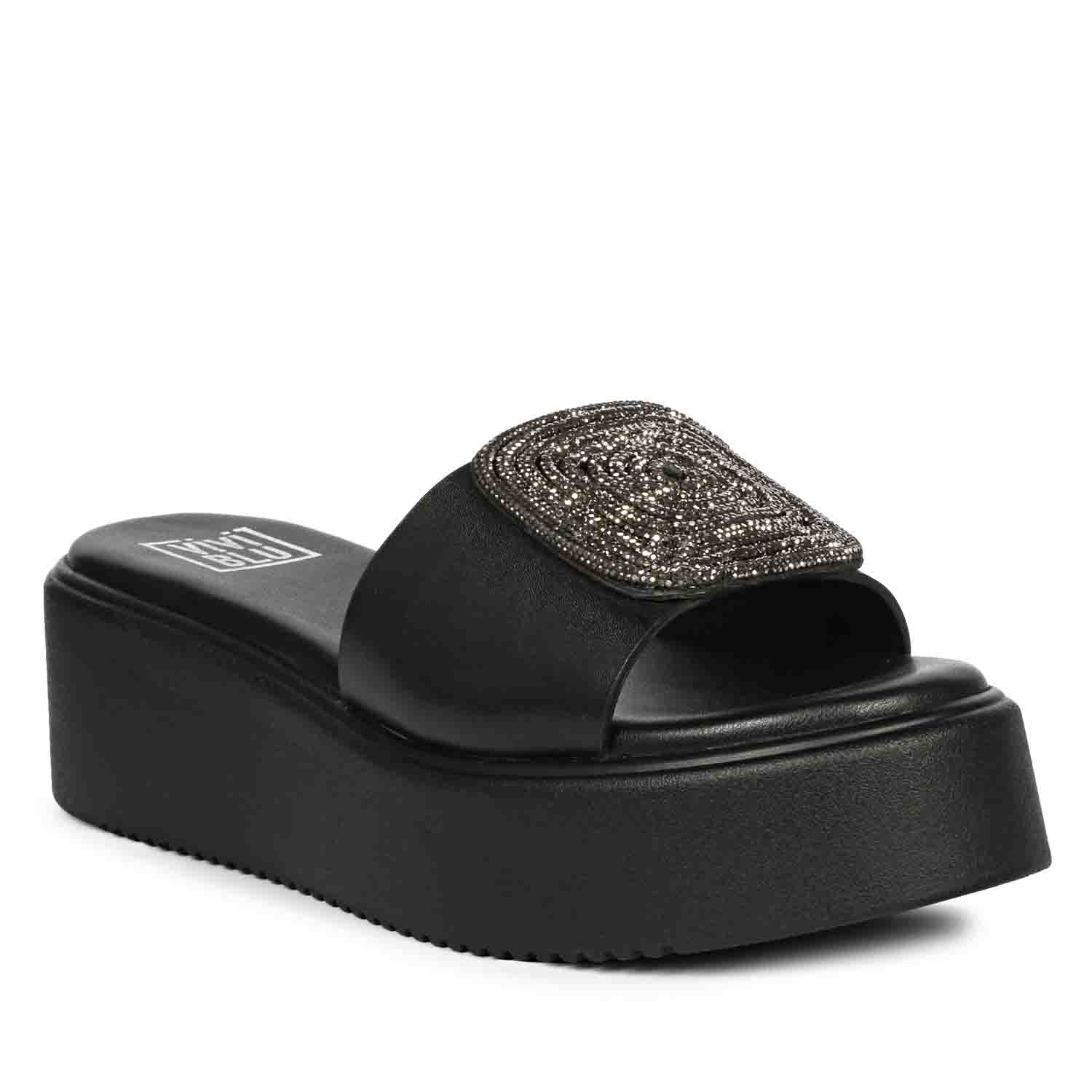 ViviBlu Platform Sandals With Black Leather - Image 7