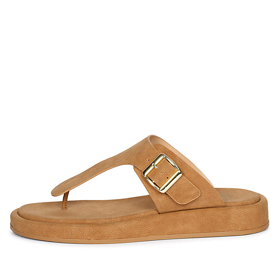 Lirica Tan Flat Sandals - Image 3