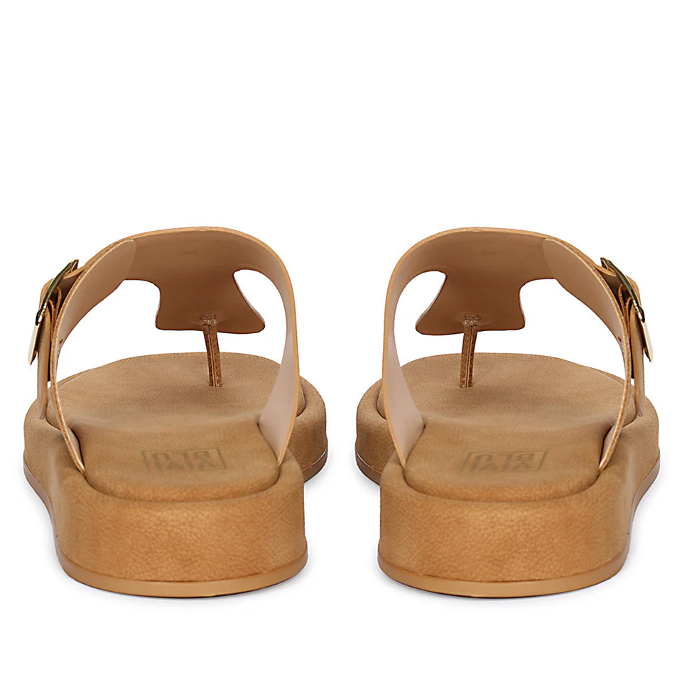 Lirica Tan Flat Sandals - Image 5