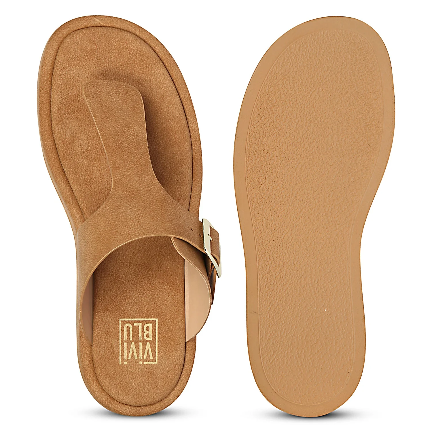 Lirica Tan Flat Sandals - Image 6