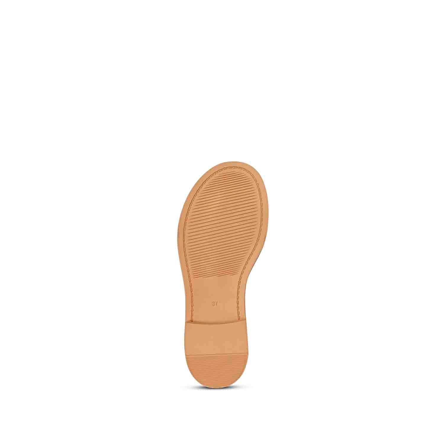Cloe Crystal Cord Tan Flat Sandals - Image 9