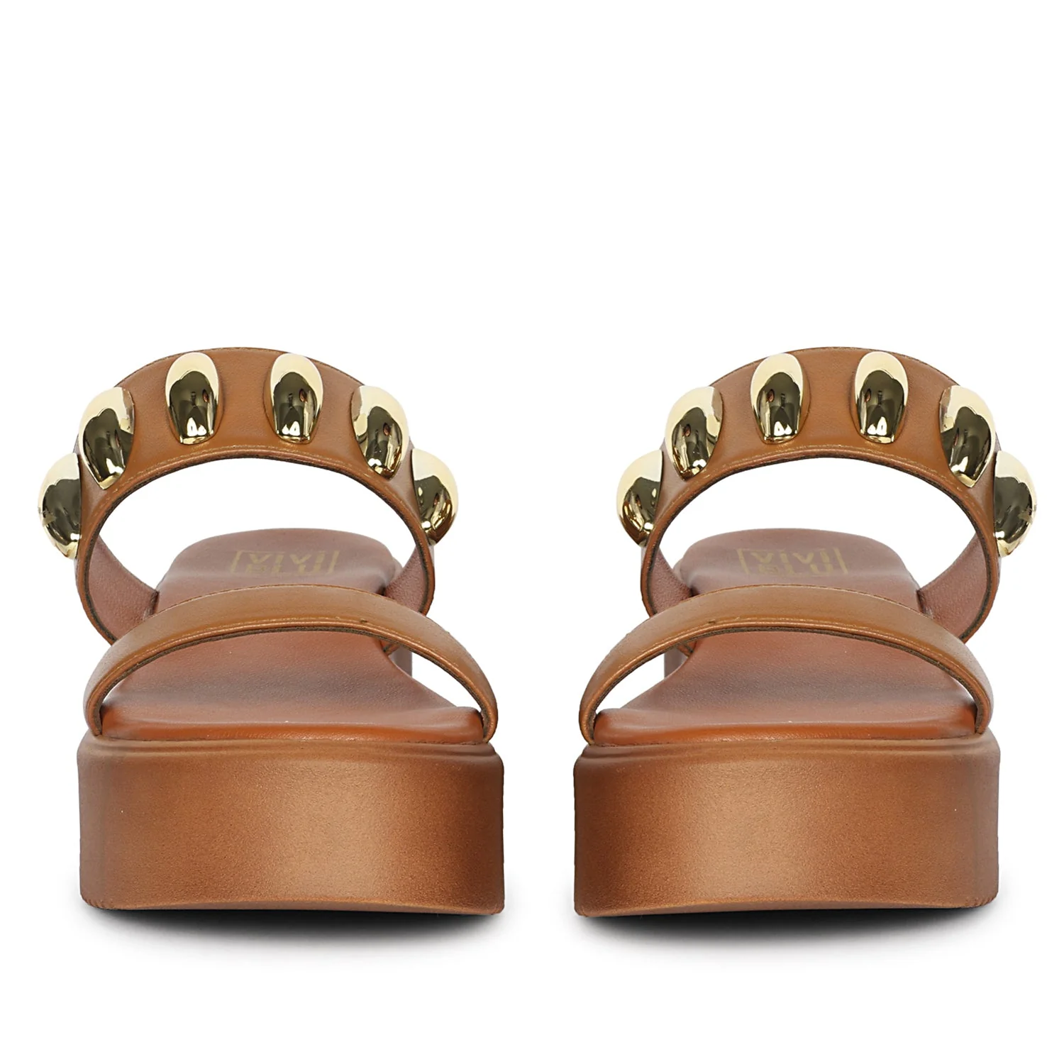 Elowen Tan Leather Paltform Sandals - Image 4