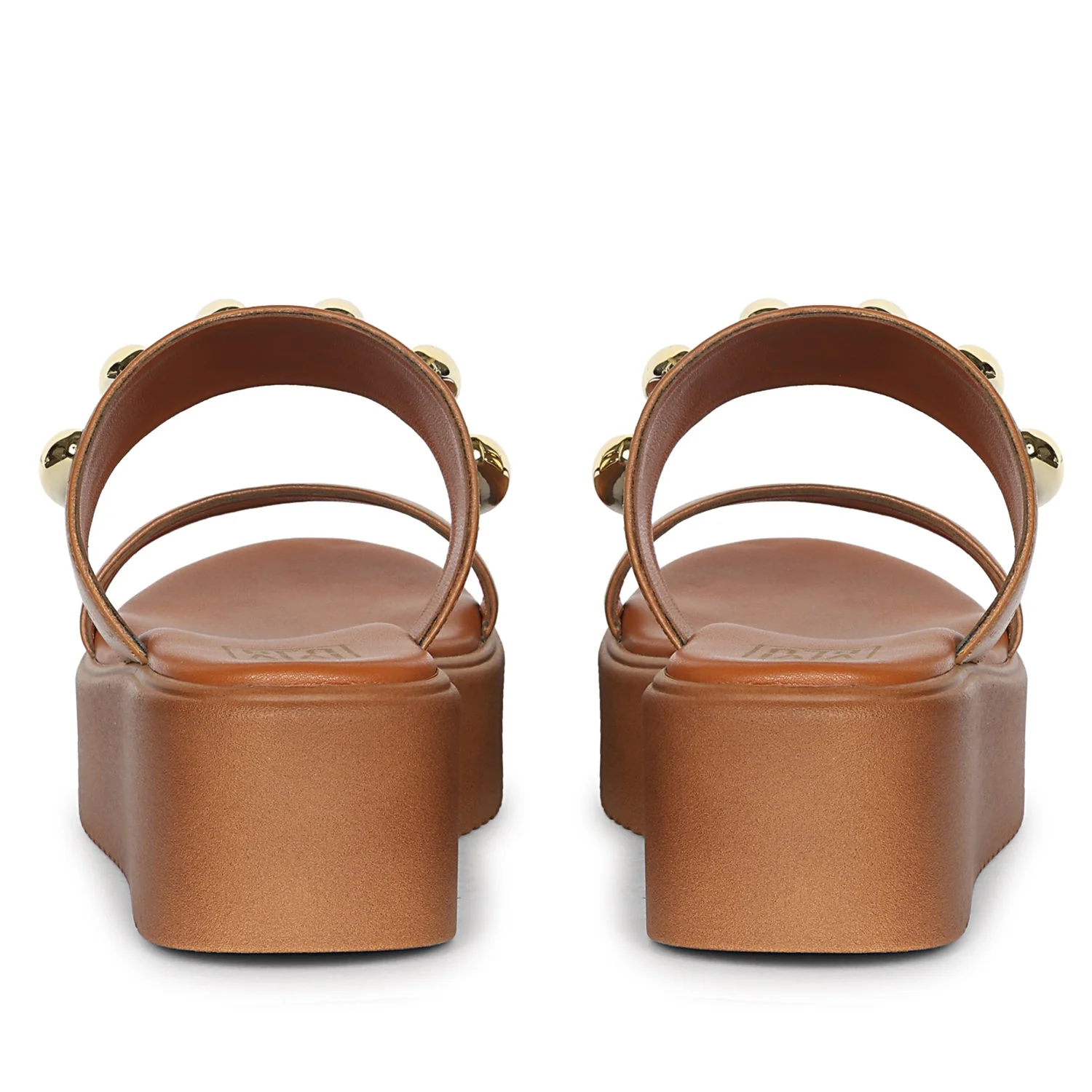 Elowen Tan Leather Paltform Sandals - Image 5