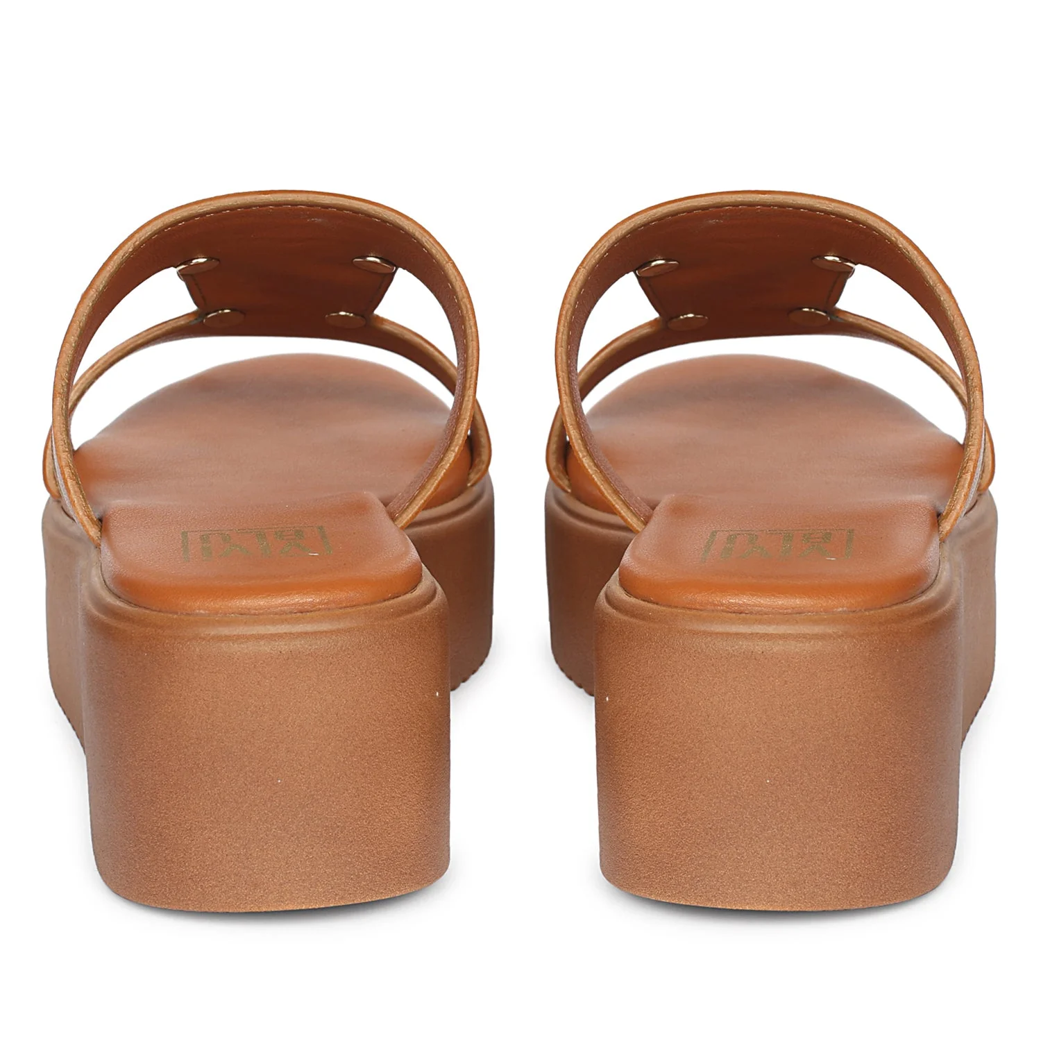 Freja Tan Leather Platform Sandals - Image 5