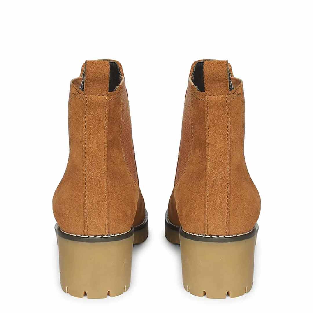 Rosetta Tan Suede Ankle Boots - Image 5
