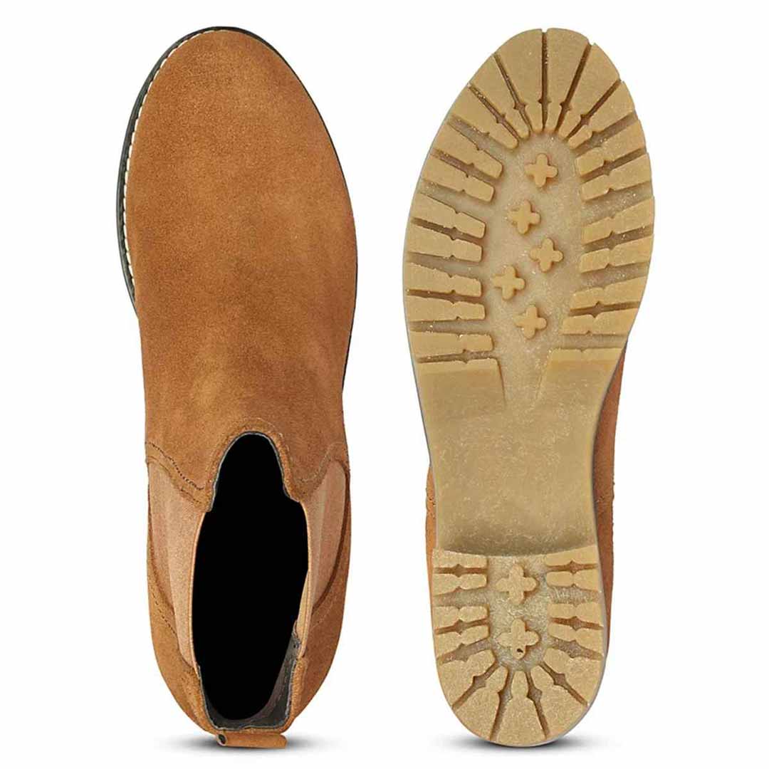 Rosetta Tan Suede Ankle Boots - Image 6