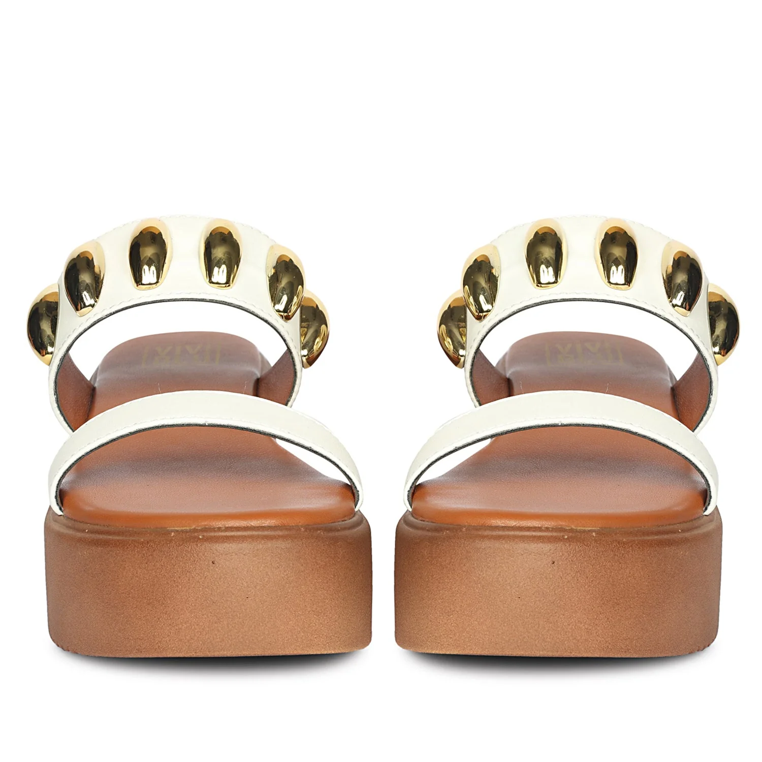 Elowen White Leather Paltform Sandals - Image 5