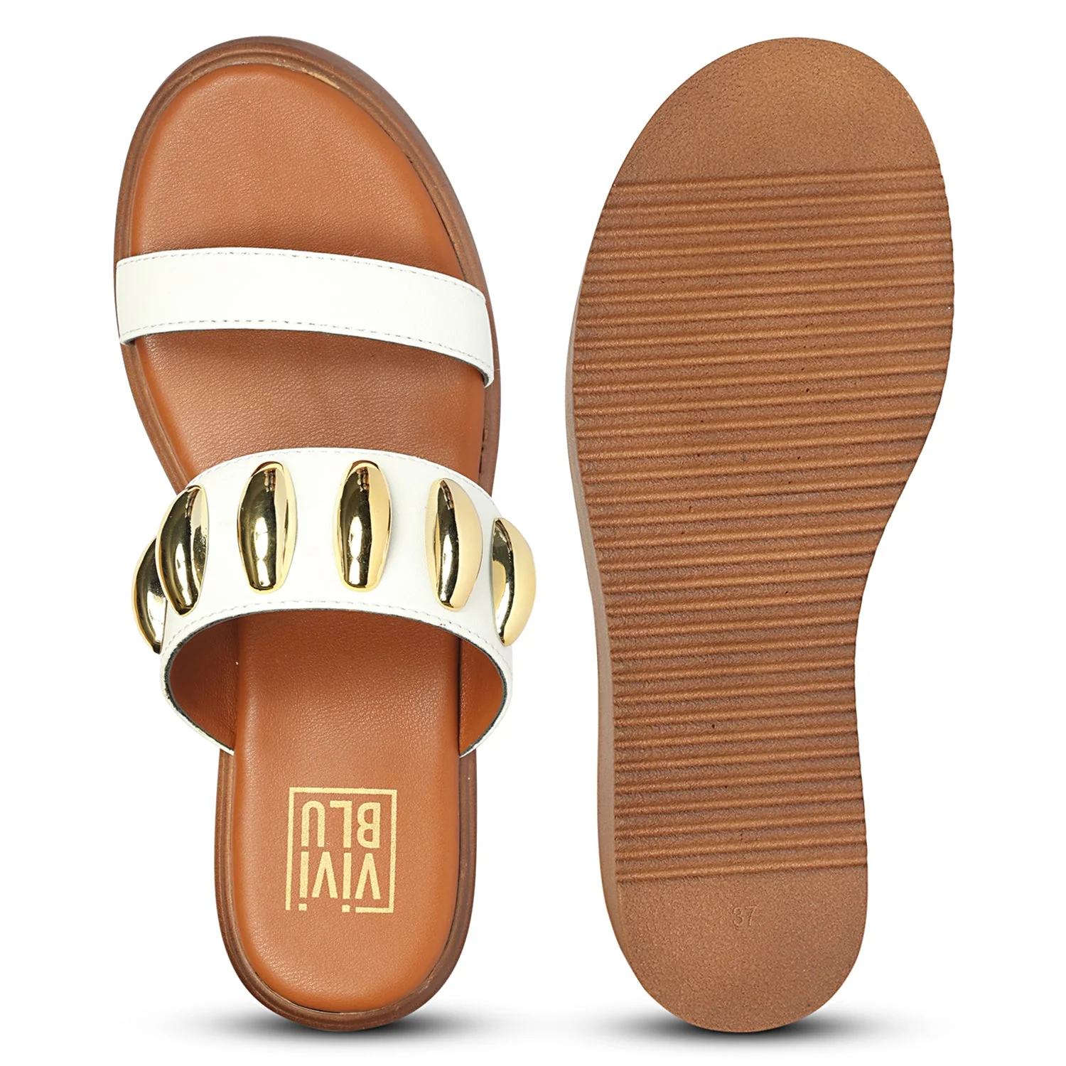 Elowen White Leather Paltform Sandals - Image 7