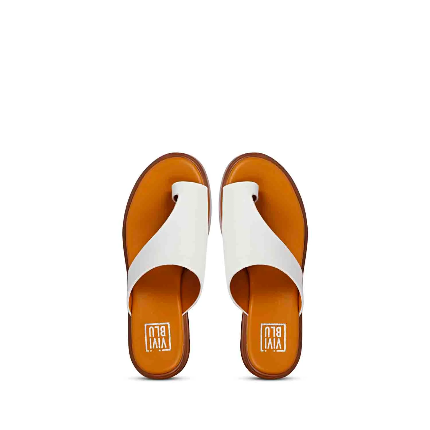 ViviBlu White Leather Platform Sandals - Image 6